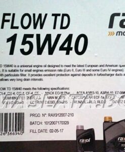 Масло за камиони RAXOL ECO FLOW TD 15W40 210L