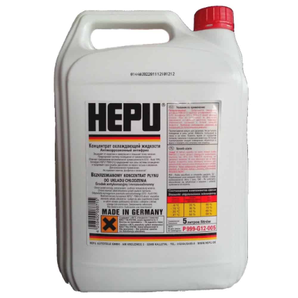 Антифриз червен концентрат Hepu G12 80C 5L Антифриз червен концентрат Hepu G12 80C 5L