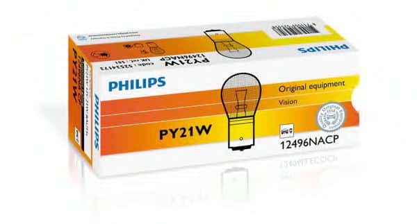 Крушка Philips (12496NACP - PHILIPS) PY21W 12V 21W цвят оранжев тип фасунга BAU15S