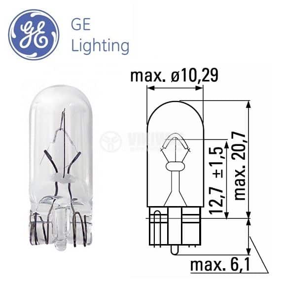 Автомобилна крушка GE 501 W5W 12V Автомобилна крушка GE 501 W5W 12V