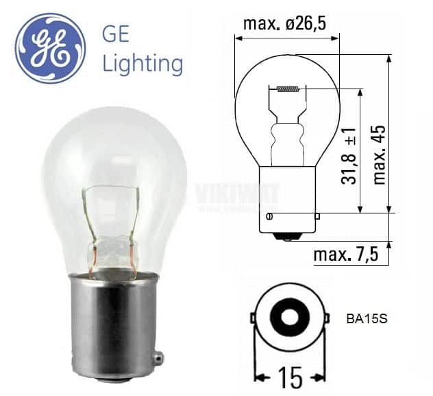 Автомобилна крушка GE 1060 P21W 24V Автомобилна крушка GE 1060 P21W 24V