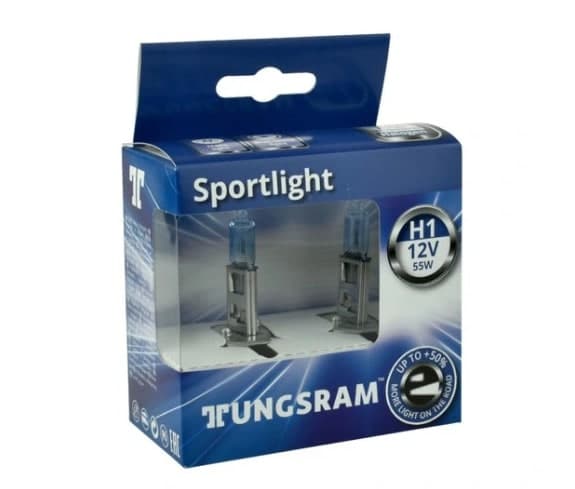 Автомобилни крушки TUNGSRAM 50310NHSU SPORT LIGHT +50% H1 12V 55W комплект Автомобилни крушки TUNGSRAM 50310NHSU SPORT LIGHT +50% H1 12V 55W комплект
