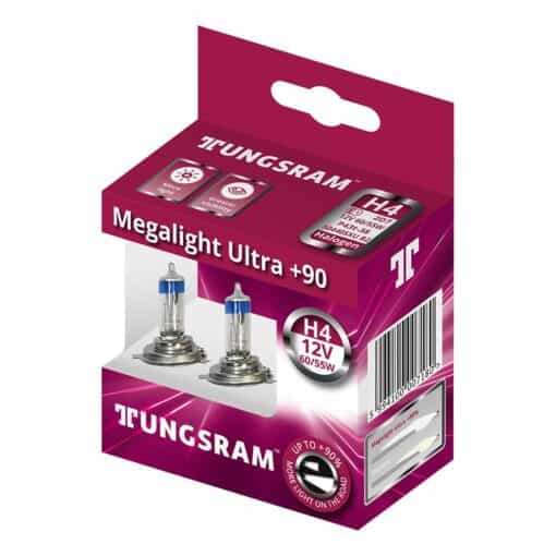 Автомобилни крушки TUNGSRAM 50440SXU MEGA LIGHT ULTRA +90% H4 12V 6055W комплект