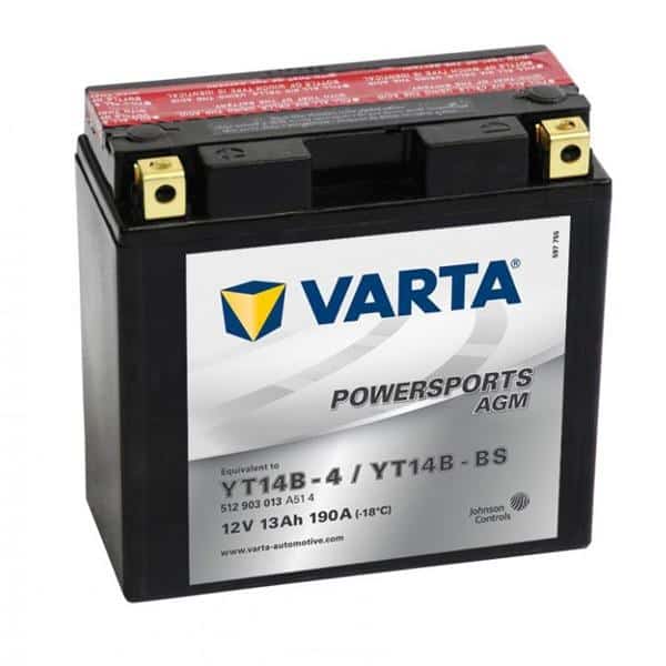 Акумулатор VARTA POWERSPORTS AGM YT14B-BS 13AH 190A 12V L+ Акумулатор VARTA POWERSPORTS AGM YT14B-BS 13AH 190A 12V L+