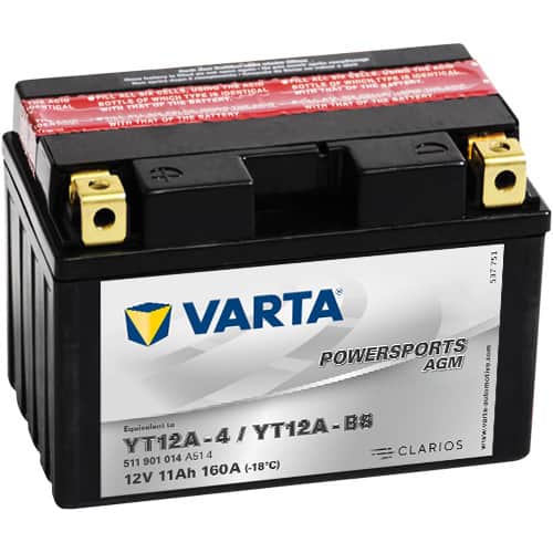 Акумулатор VARTA POWERSPORTS AGM 511 901 014 YT12A-BS 11AH 160A 12V L+ Акумулатор VARTA POWERSPORTS AGM 511 901 014 YT12A-BS 11AH 160A 12V L+