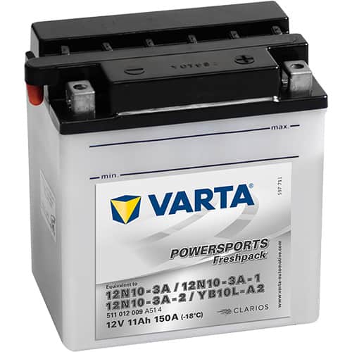 Акумулатор VARTA POWERSPORTS Freshpack 511 012 009 YB10L-A2 11AH 150A 12V R+ Акумулатор VARTA POWERSPORTS Freshpack 511 012 009 YB10L-A2 11AH 150A 12V R+