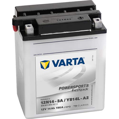 Акумулатор VARTA POWERSPORTS Freshpack 514 011 014 YB14L-A2 14AH 190A 12V R+ Акумулатор VARTA POWERSPORTS Freshpack 514 011 014 YB14L-A2 14AH 190A 12V R+
