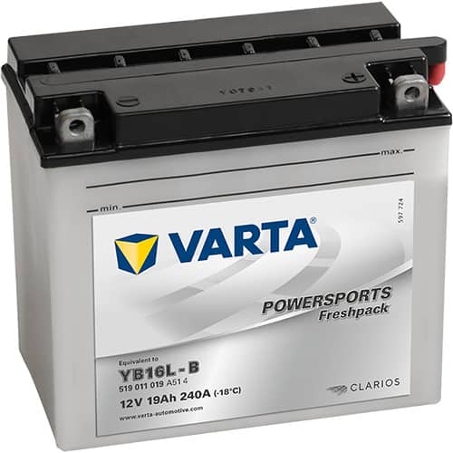 Акумулатор VARTA POWERSPORTS Freshpack 519 011 019 YB16L-B 19AH 240A 12V R+ Акумулатор VARTA POWERSPORTS Freshpack 519 011 019 YB16L-B 19AH 240A 12V R+
