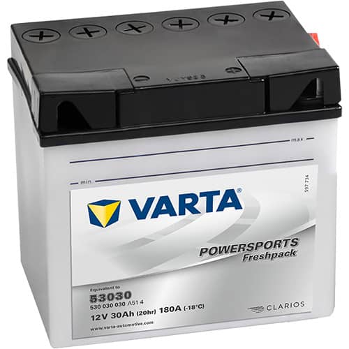 Акумулатор VARTA POWERSPORTS Freshpack 530 030 030 30AH 300A 12V R+ Акумулатор VARTA POWERSPORTS Freshpack 530 030 030 30AH 300A 12V R+