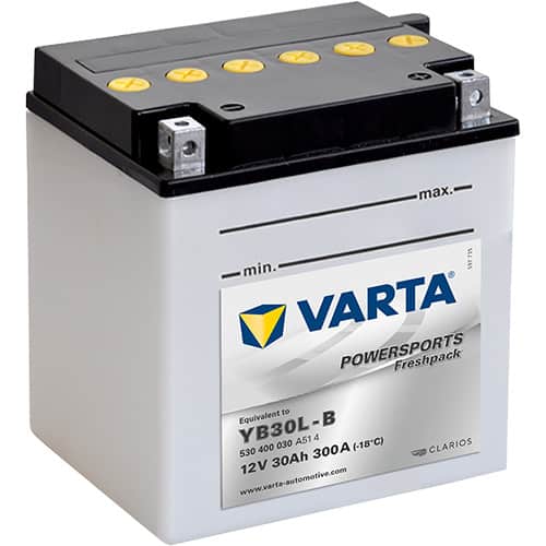 Акумулатор VARTA POWERSPORTS Freshpack 530 400 030 YB30L-B 30AH 300A 12V R+ Акумулатор VARTA POWERSPORTS Freshpack 530 400 030 YB30L-B 30AH 300A 12V R+