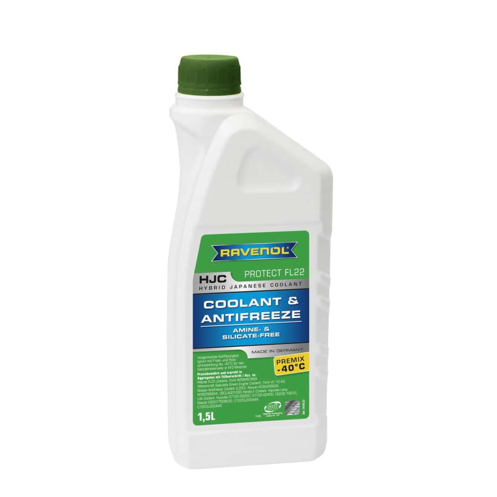 Зелен антифриз RAVENOL HJC Hybrid Japanese Coolant Premix FL22 1.5L Зелен антифриз RAVENOL HJC Hybrid Japanese Coolant Premix FL22 1.5L