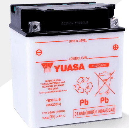 Мото акумулатор YUASA YB30CL-B 12V 31 6Ah 300A R + Мото акумулатор YUASA YB30CL-B 12V 31 6Ah 300A R +